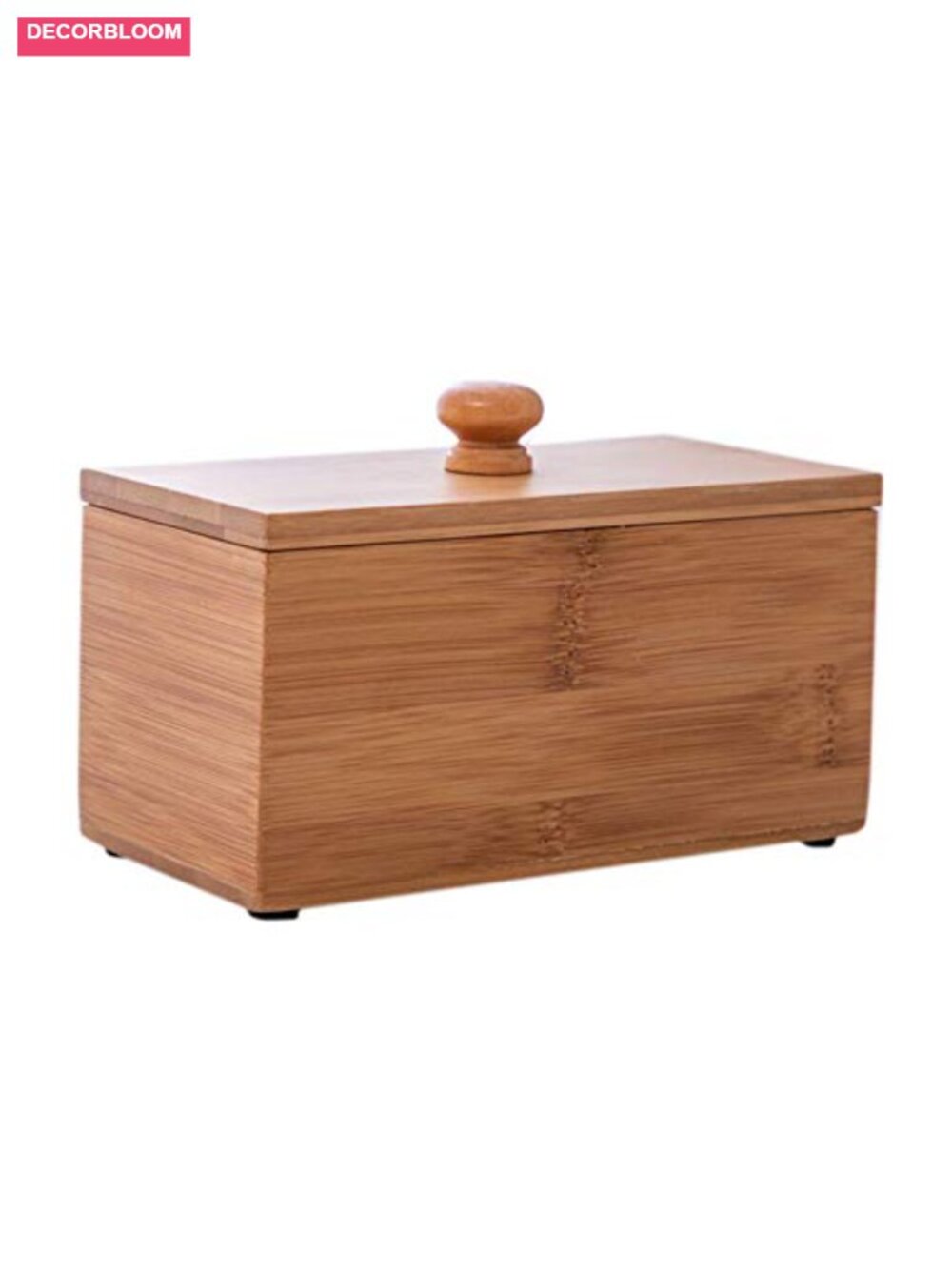 Bamboo Wood Sugar Packet Holder with Lid Tea Bag Organizer 6.3in